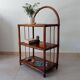 Vintage bamboo and rattan standing shelf