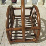 Rattan magazine holder, bamboo and wicker