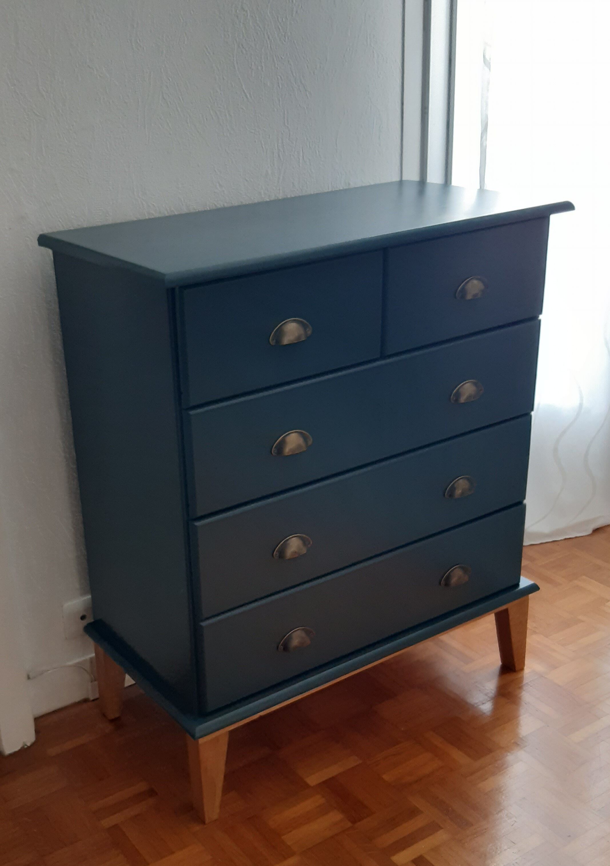 Commode scandinave bleu ganne