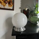 Vintage opaline globe table lamp