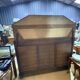 Art Deco buffet in carved walnut, marble and large mirror – 1930s