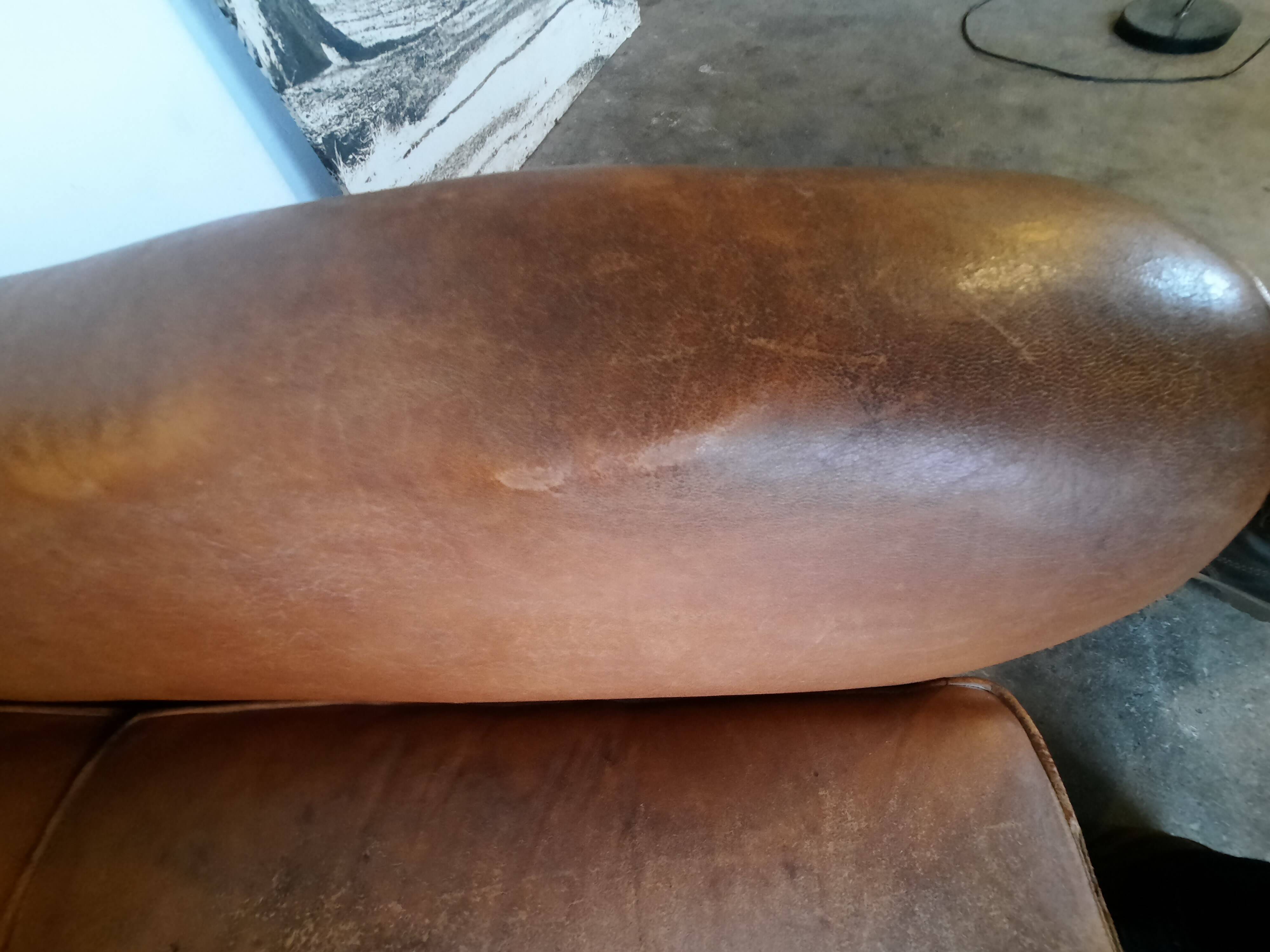 Old leather club chair 1940-1950