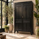 Renovated black Art Deco Parisian wardrobe