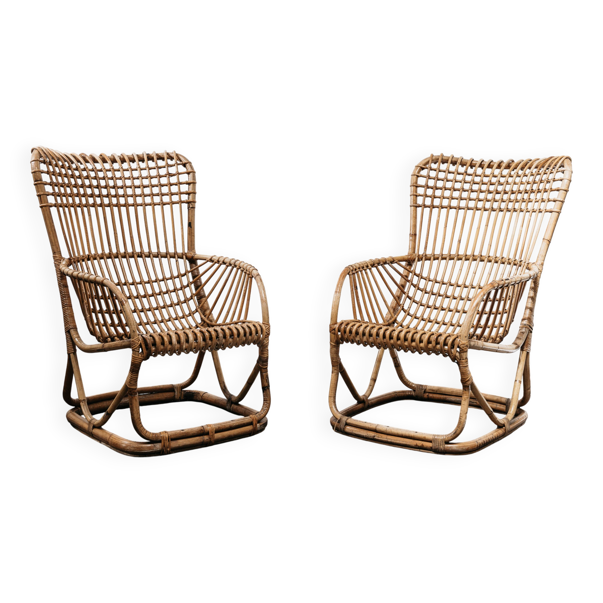Paire de fauteuils B4 de Tito Agnoli,  Bonacina