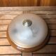 Old engraved glass ceiling light + vintage brown metal contour