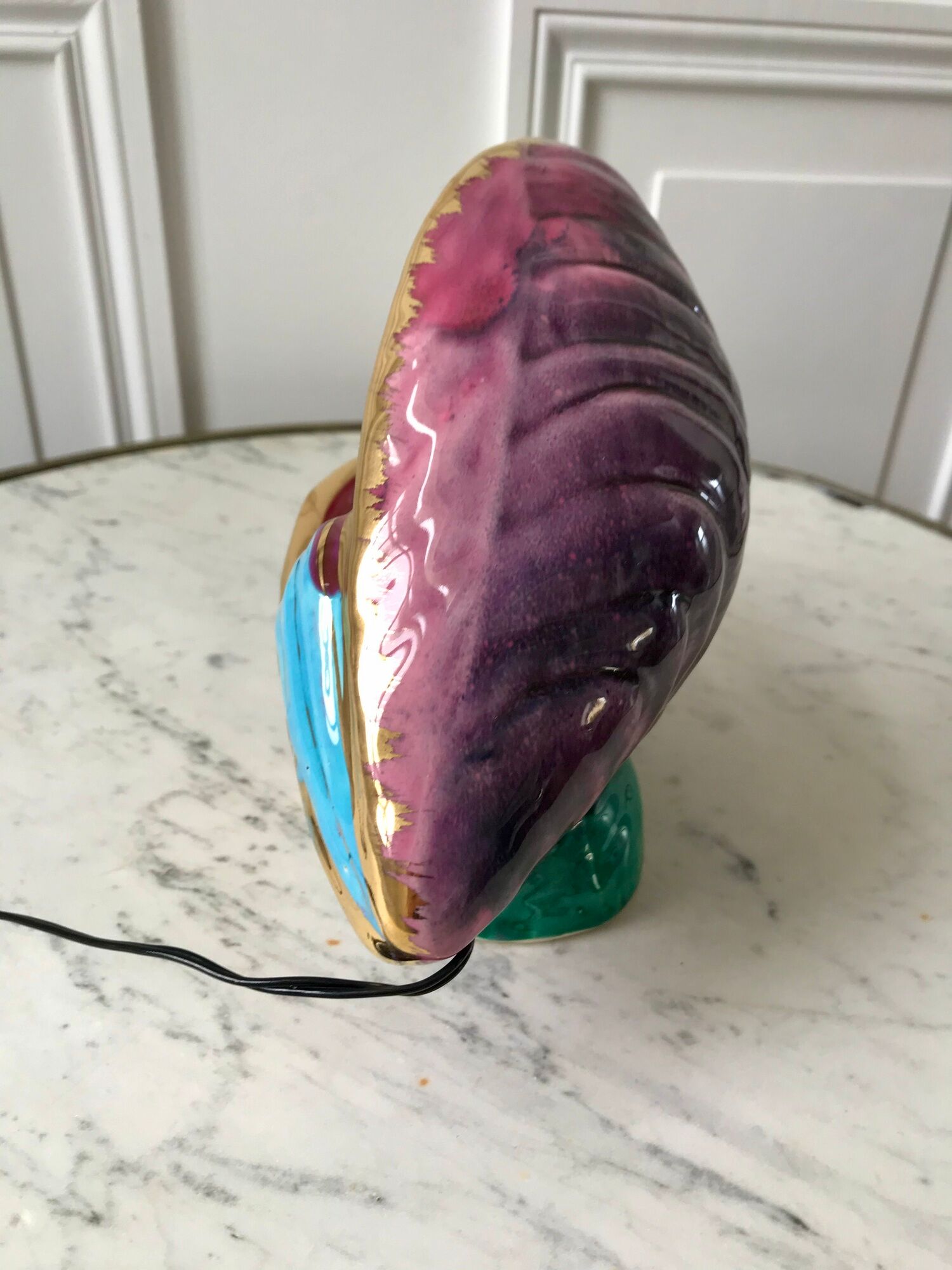 Ceramic table lamp vallauris model "moule" 70s