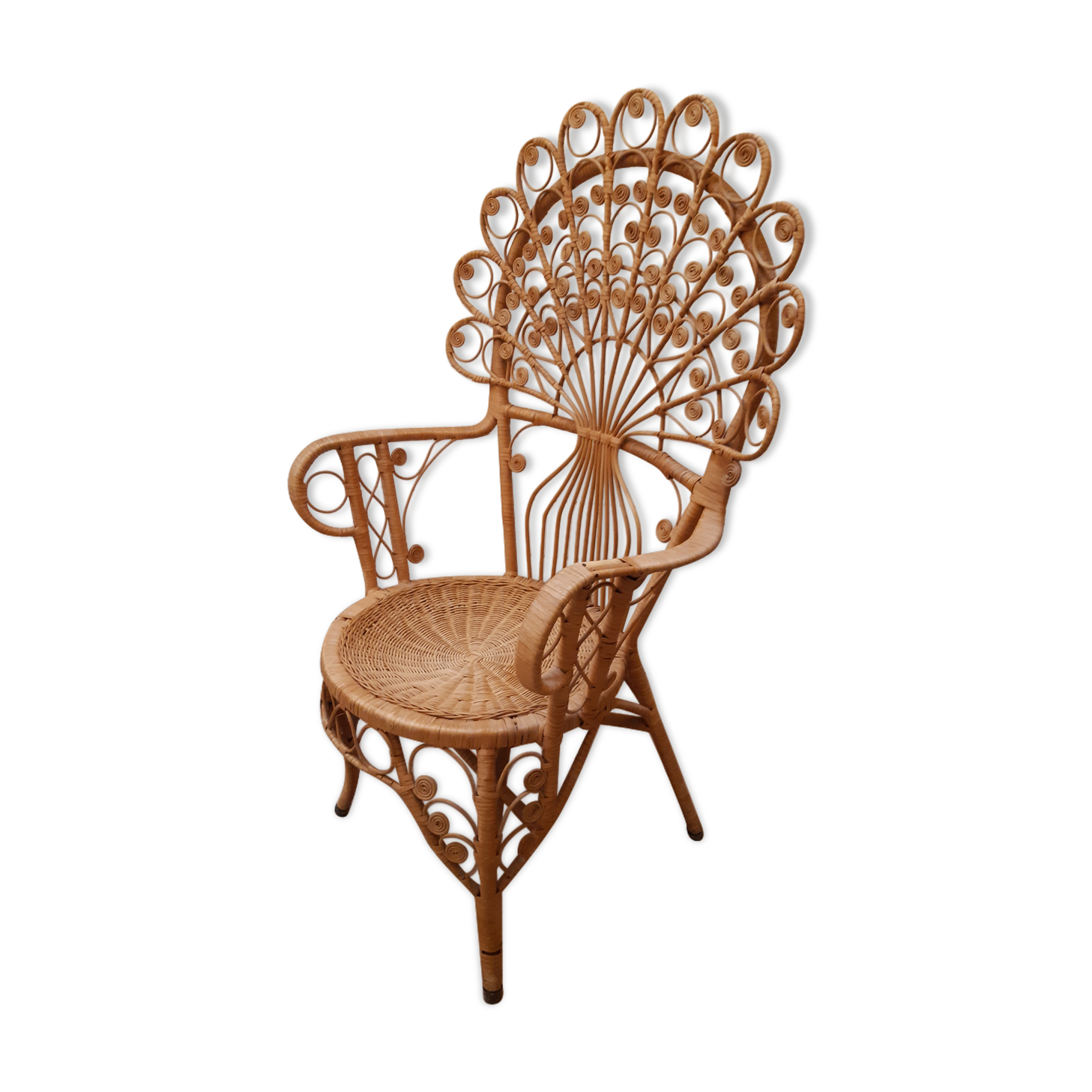 Peacock chair in rattan from the 60s