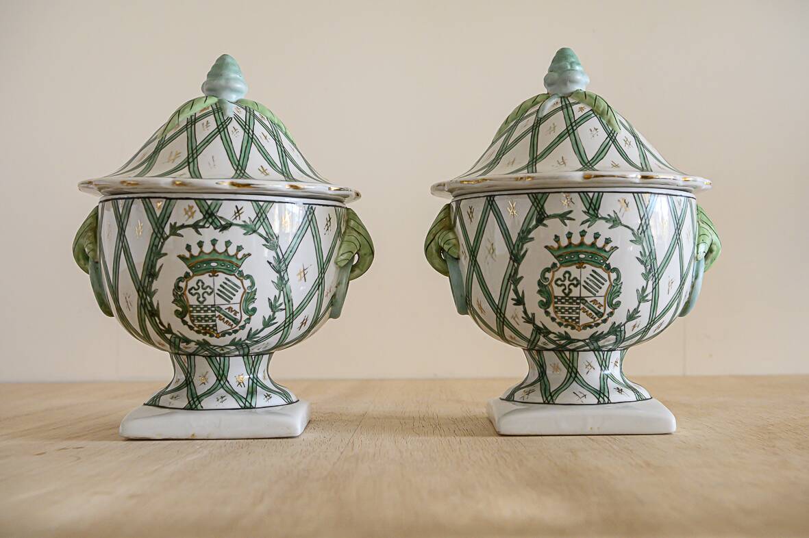 Covered vases or decorative urns, porcelain Central Europe 19th century