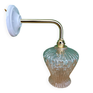 Vintage glass tulip wall light