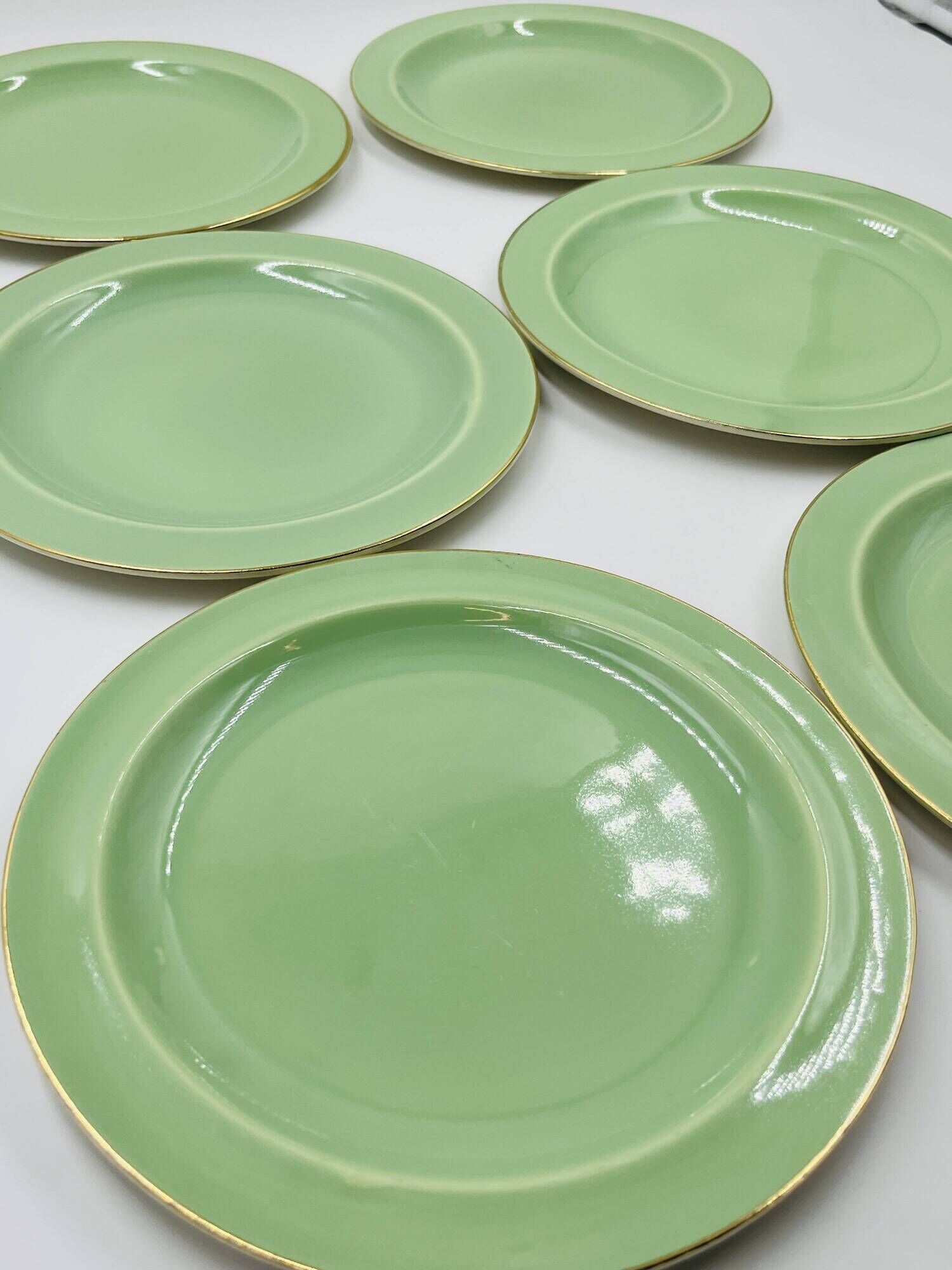 Set of 6 Keralux Boch earthenware plates