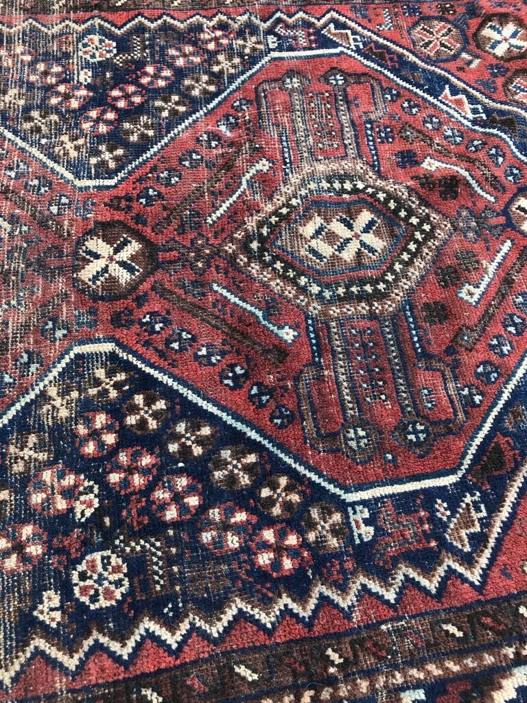 Carpet old persian hand made ghashghai wool 97 x 152 cm