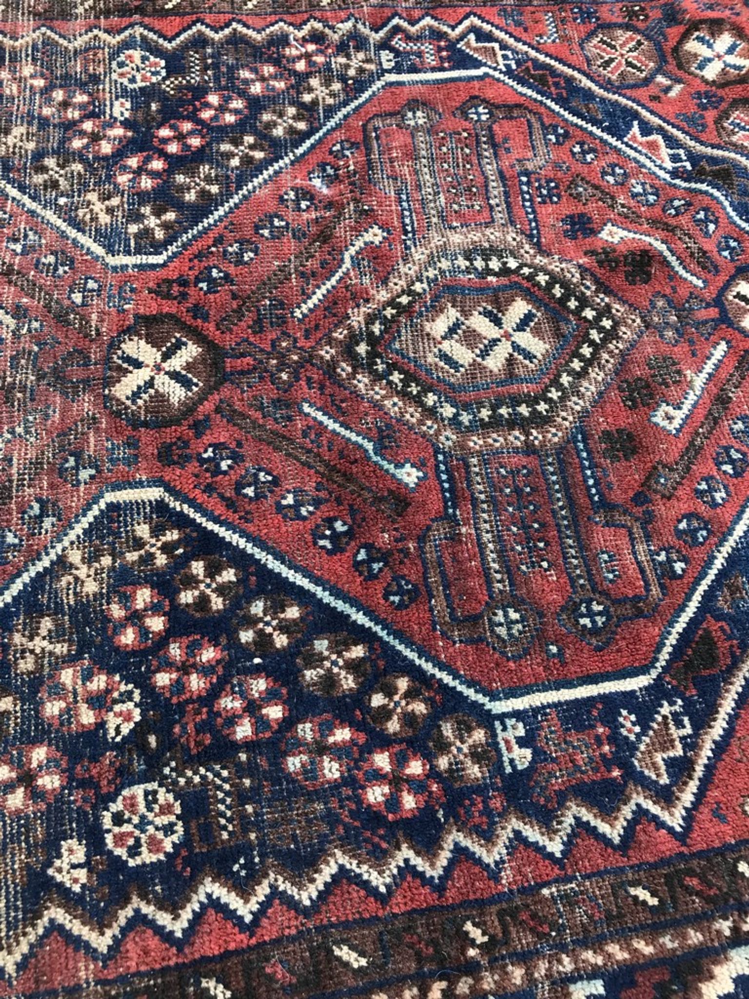 Carpet old persian hand made ghashghai wool 97 x 152 cm