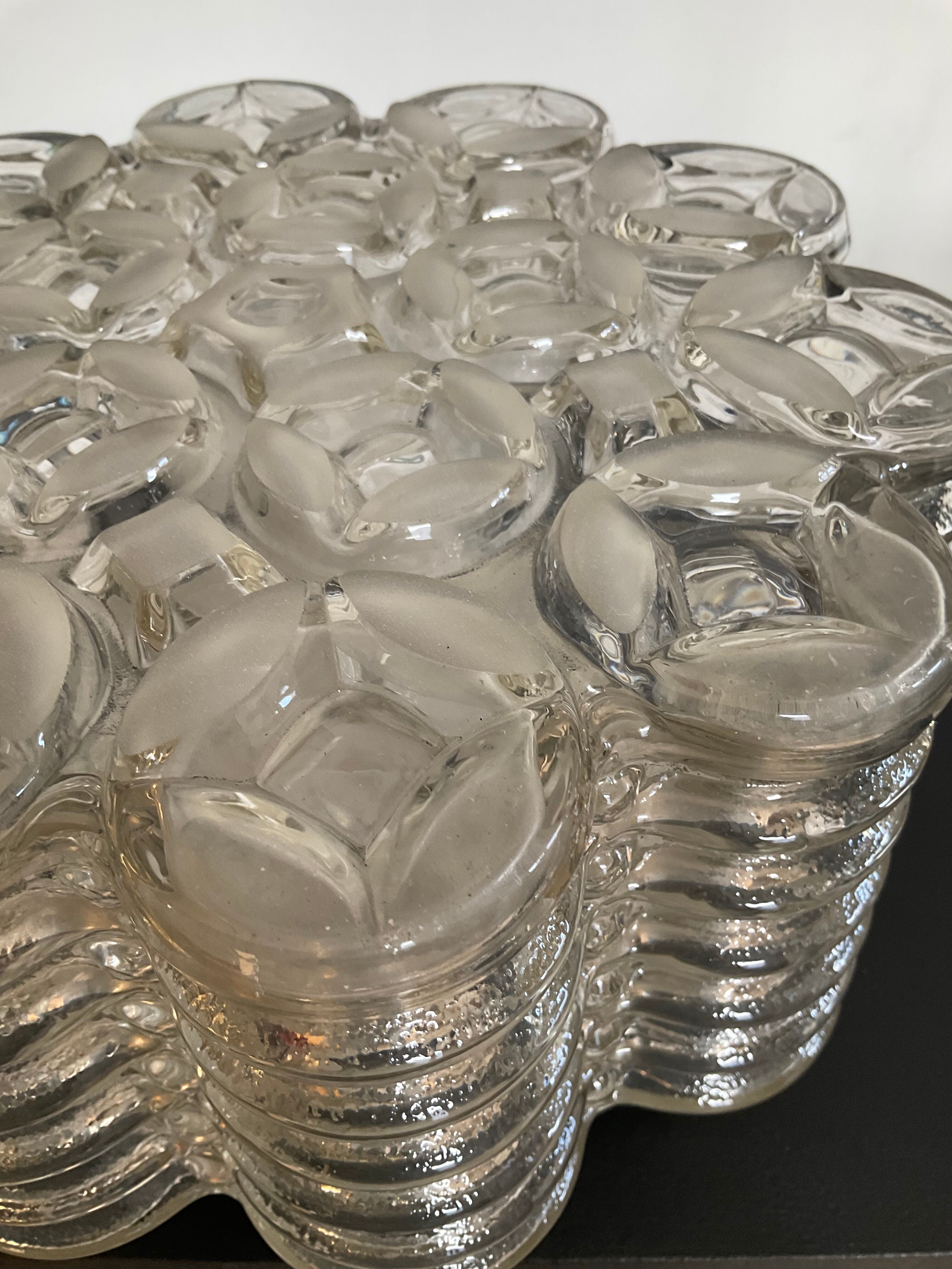 Wiła Leuchten wall lamp in molded glass 60s-70s