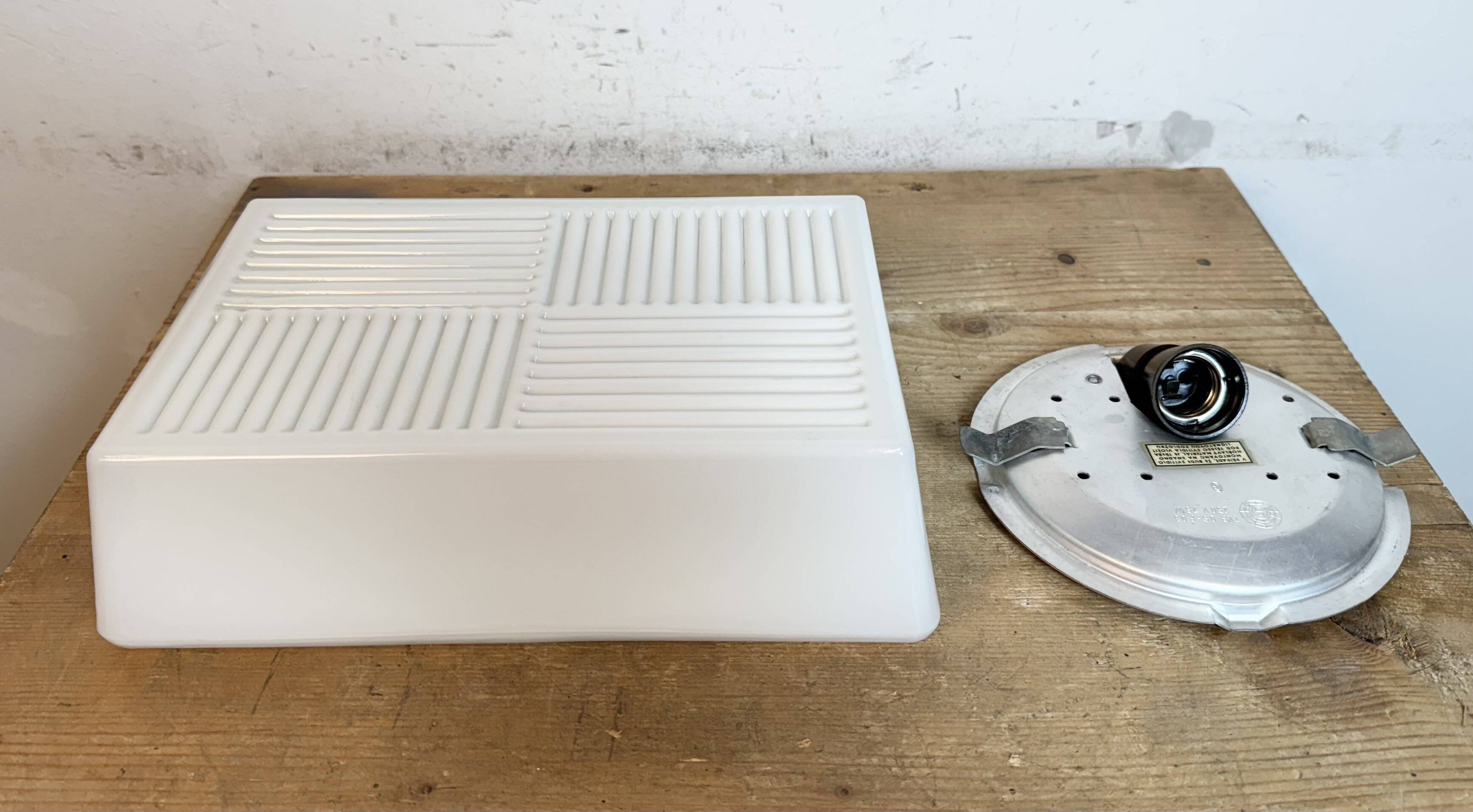 Vintage Wall Or Ceiling Light with Milk Glass, 1970s