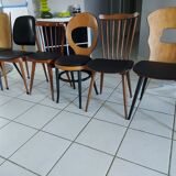 Suite de 6 chaises Bistrot Baumann dépareillées vintage
