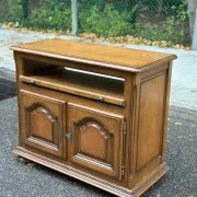TV cabinet sideboard in solid oak with rotating top 1980