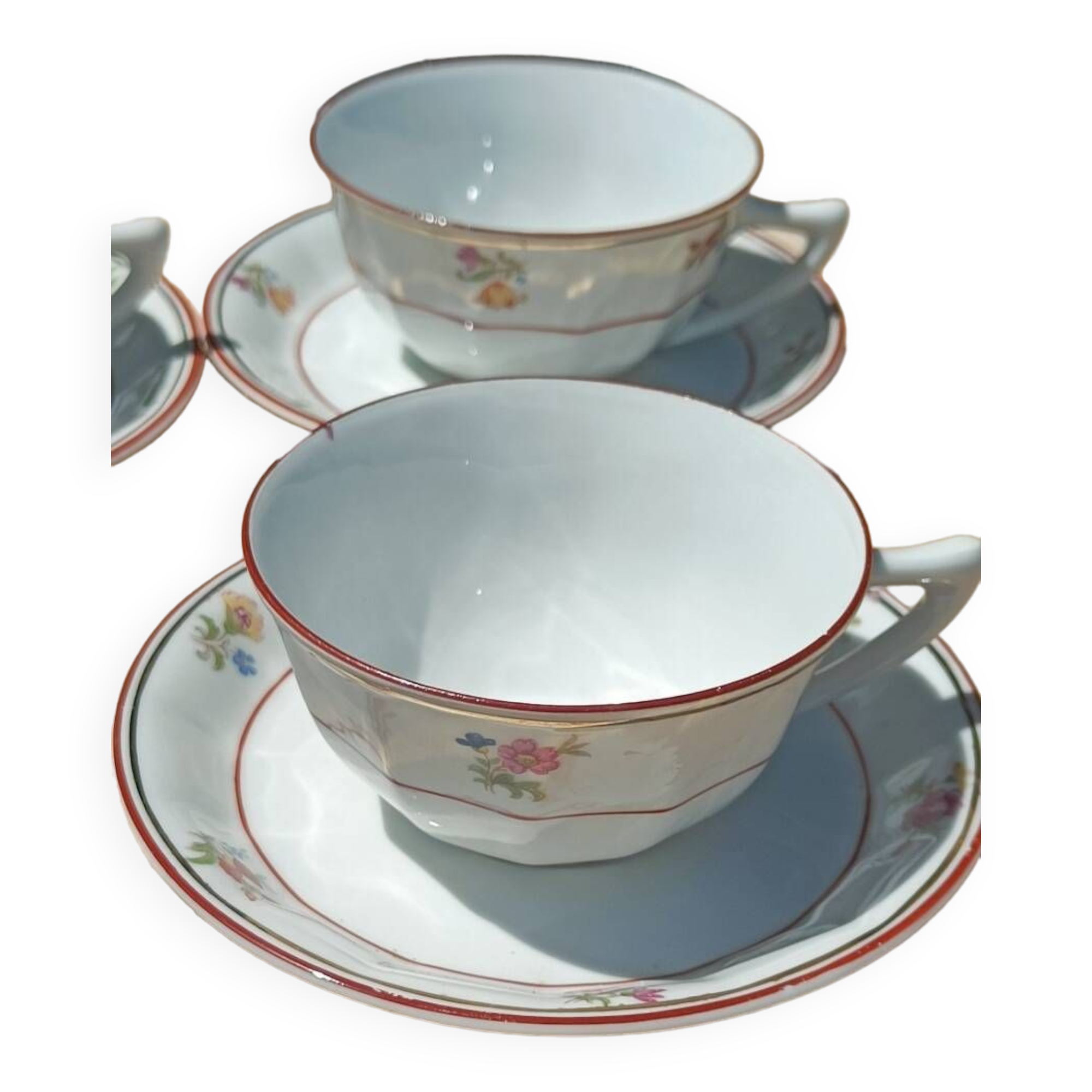 Floral porcelain cups