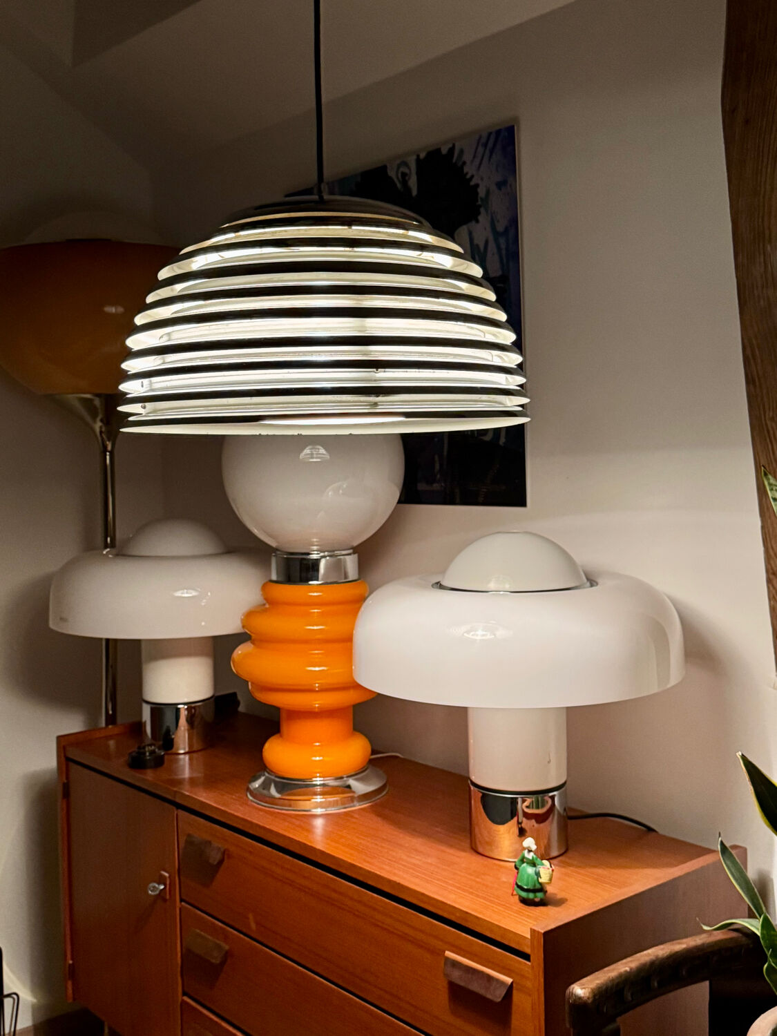 Kazuo Motozawa, Large Suspension "Saturn", Circa 1972, Metal Lamp