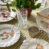 9 dessert plates and 1 barbotine dish from Sarreguemines