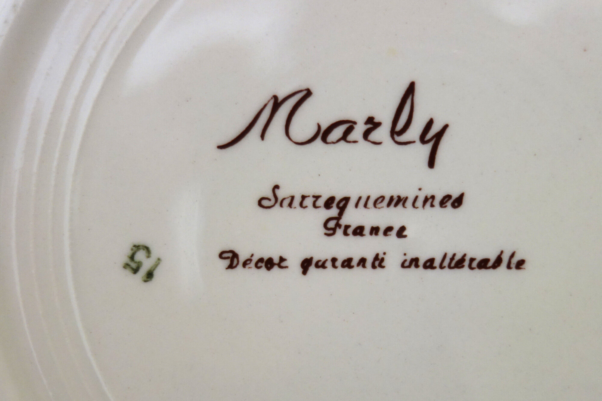 Set of 6 hollow plates Sarreguemines model Marly