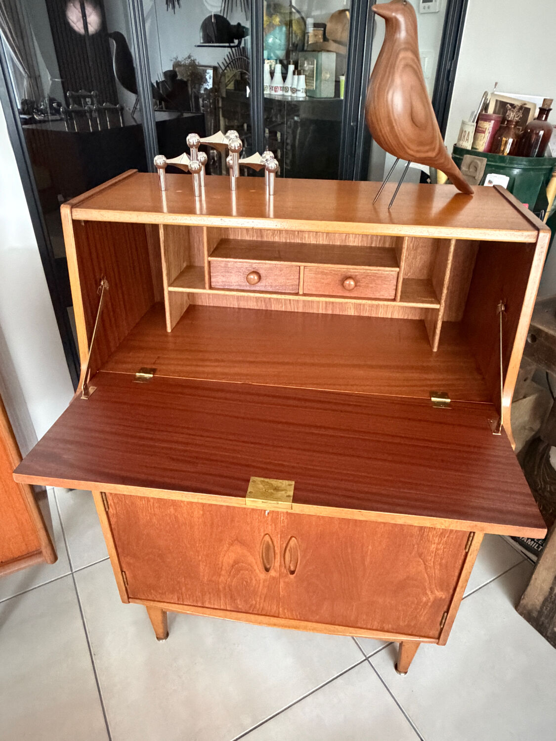 Vintage Jentique teak secretary desk