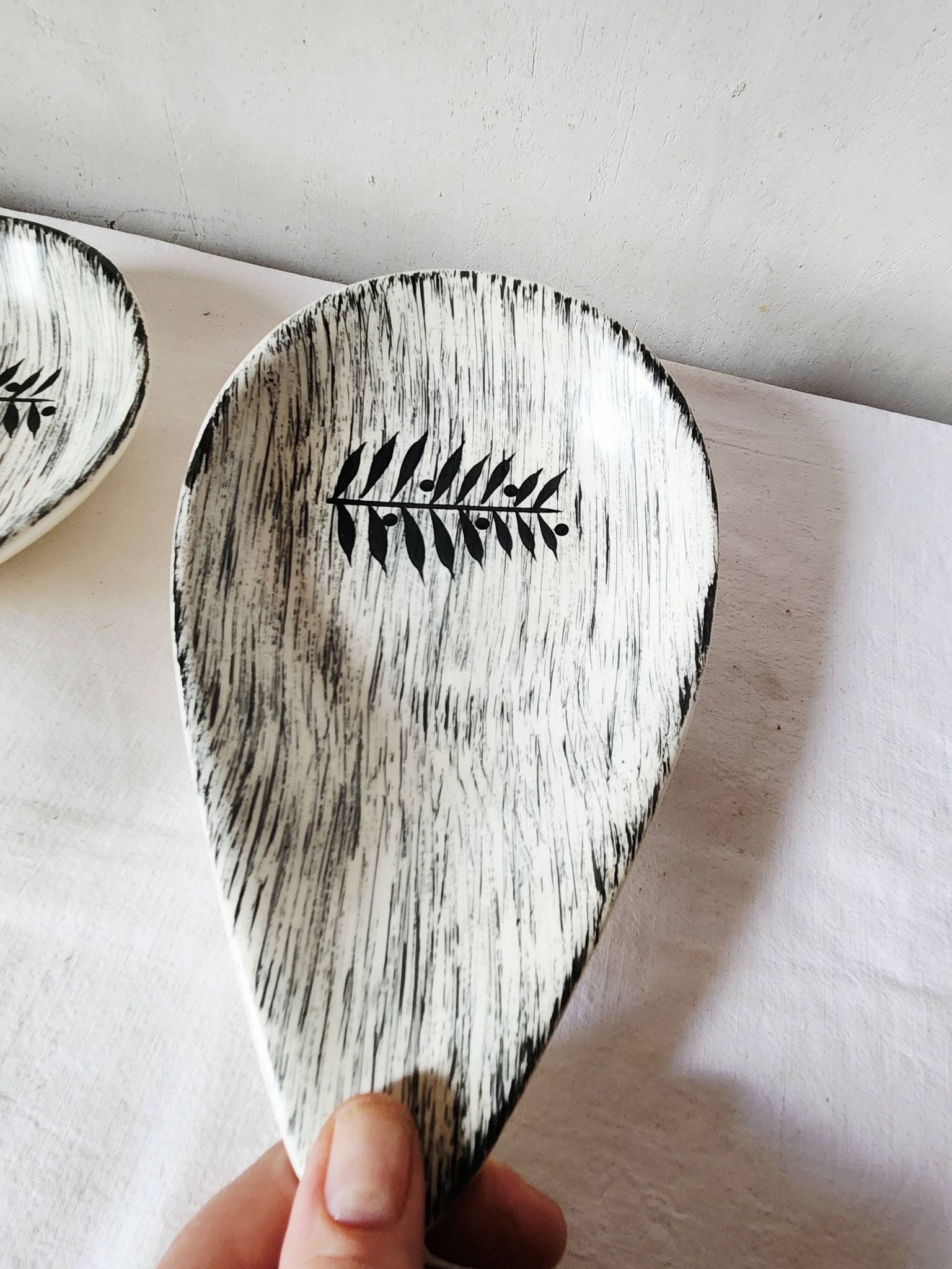 Vintage french 1960s 2x salins tolede - toledo serving bowls black olive