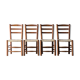 4 vintage brutalist chairs, wood & rope, Sentou / Perriand, 1960