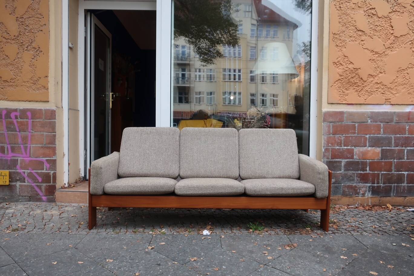 Scandinavian sofa in teak and wool À.S mobler vintage 60s Danish design