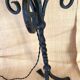 1970s wrought iron lamp, new 2m fabric cable, lampshade.