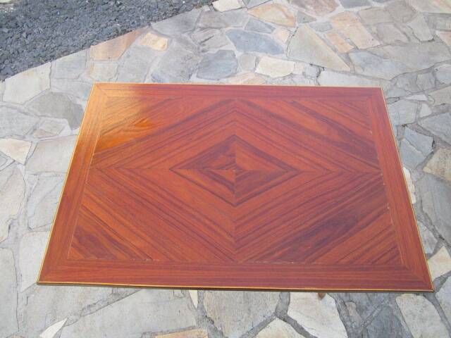 Antique inlaid opening side table