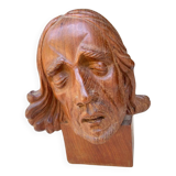 Carved wooden subject by Ferdinand PARPAN representing Christ