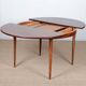 Round extendable dining table in rosewood, Rio, 1960.