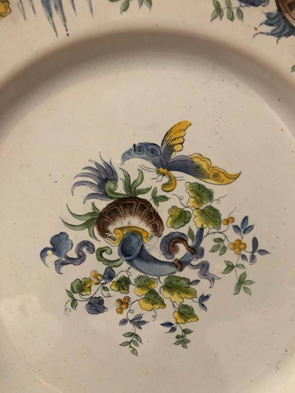 Assiette Emile Galle Saint Clément vers 1900