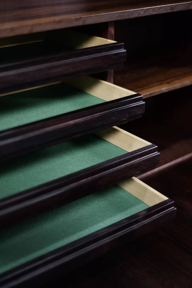 Buffet haut vintage scandinave moderne en palissandre avec bar par Æ. Jensen & T. Mølholm