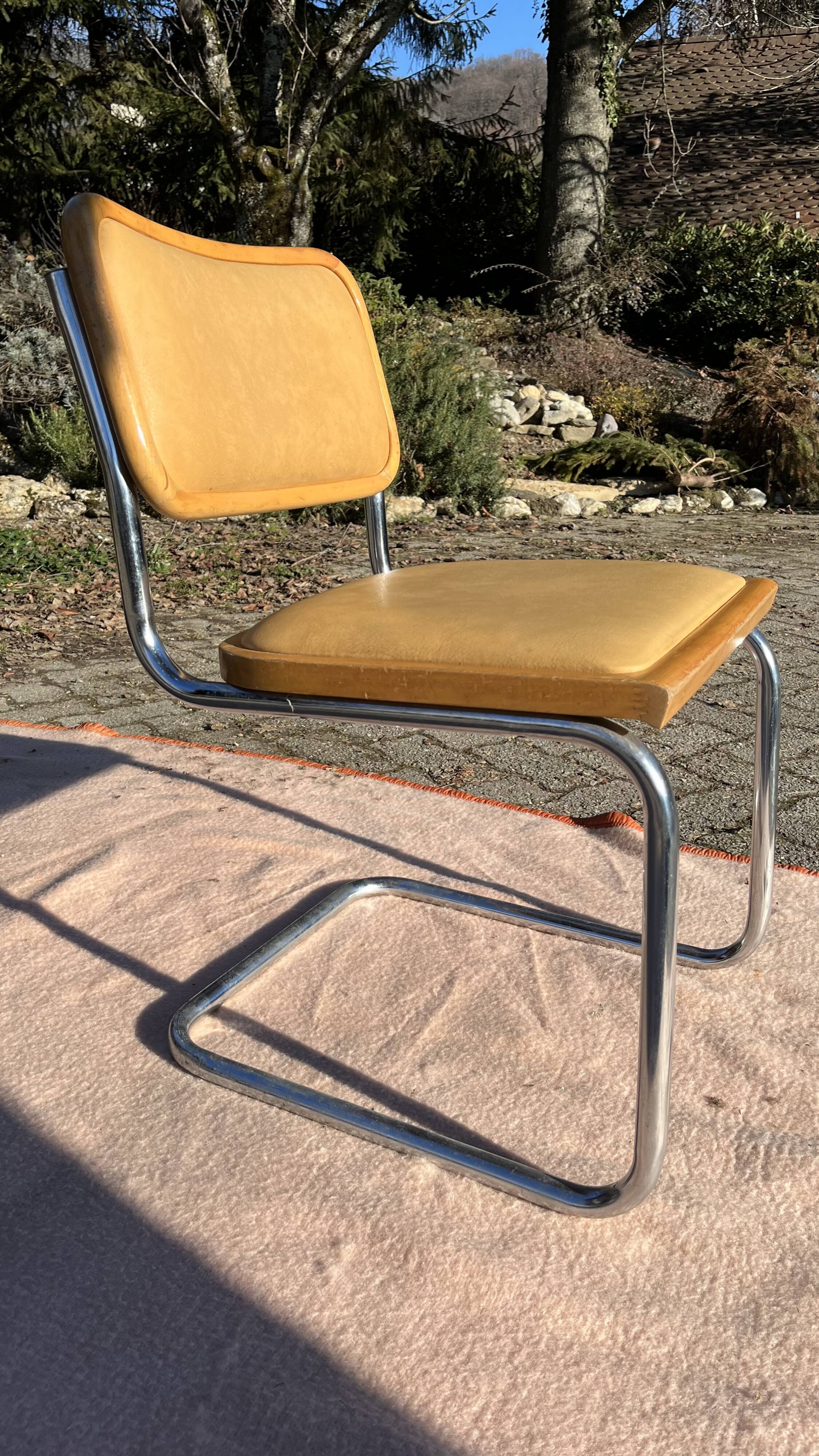 Pair vintage sled reception chairs