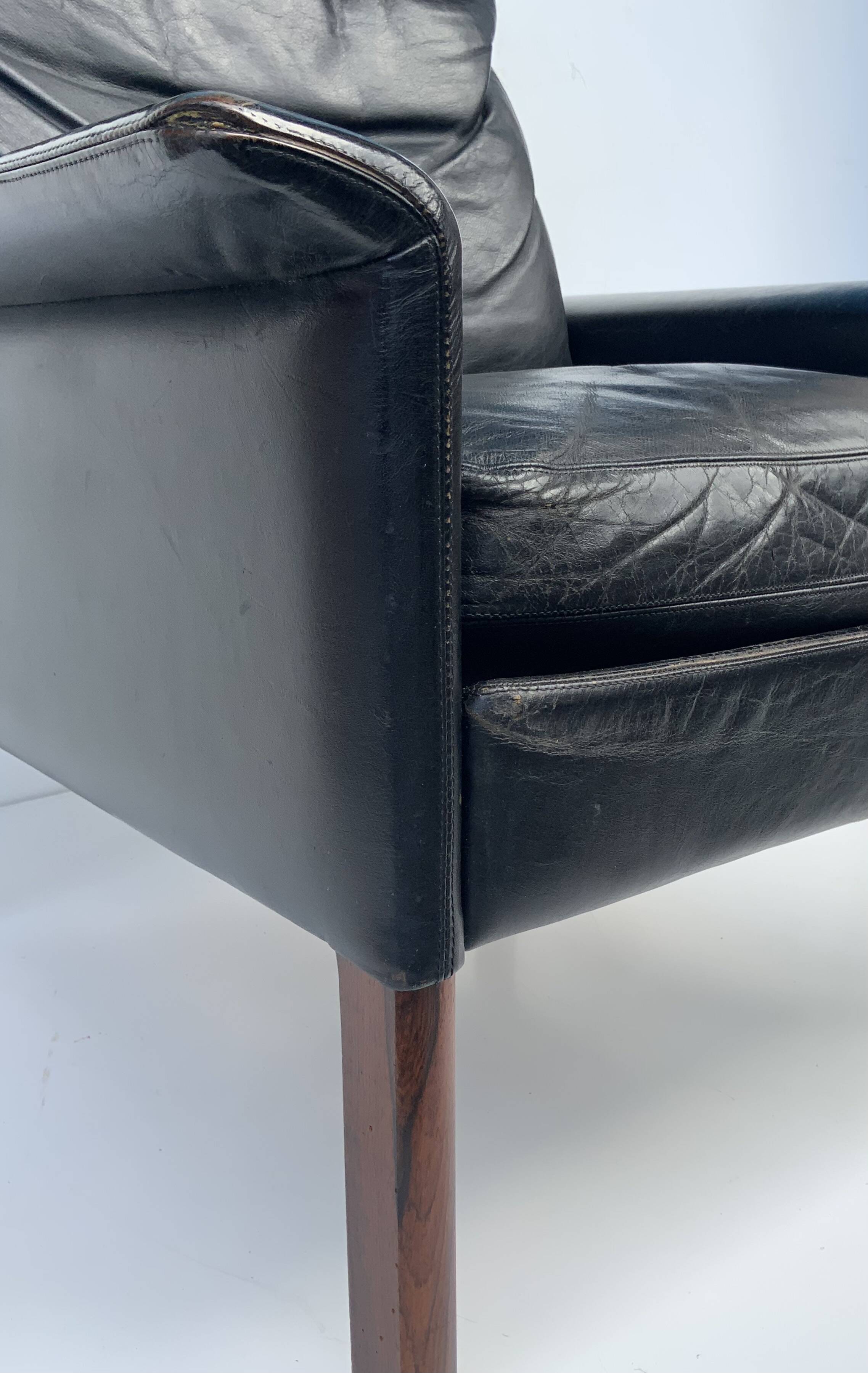 Vintage Retro Danish High Back Armchair Designed by H.Olsen Denmark 1960s