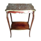 Wooden living room table with marble top