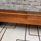 Vintage brutalist bench in solid teak with slats – 1970s
