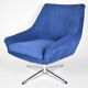 Vintage Cord armchair Shell, Deutsche Democratic Republic, DDR, 1960s, Blue