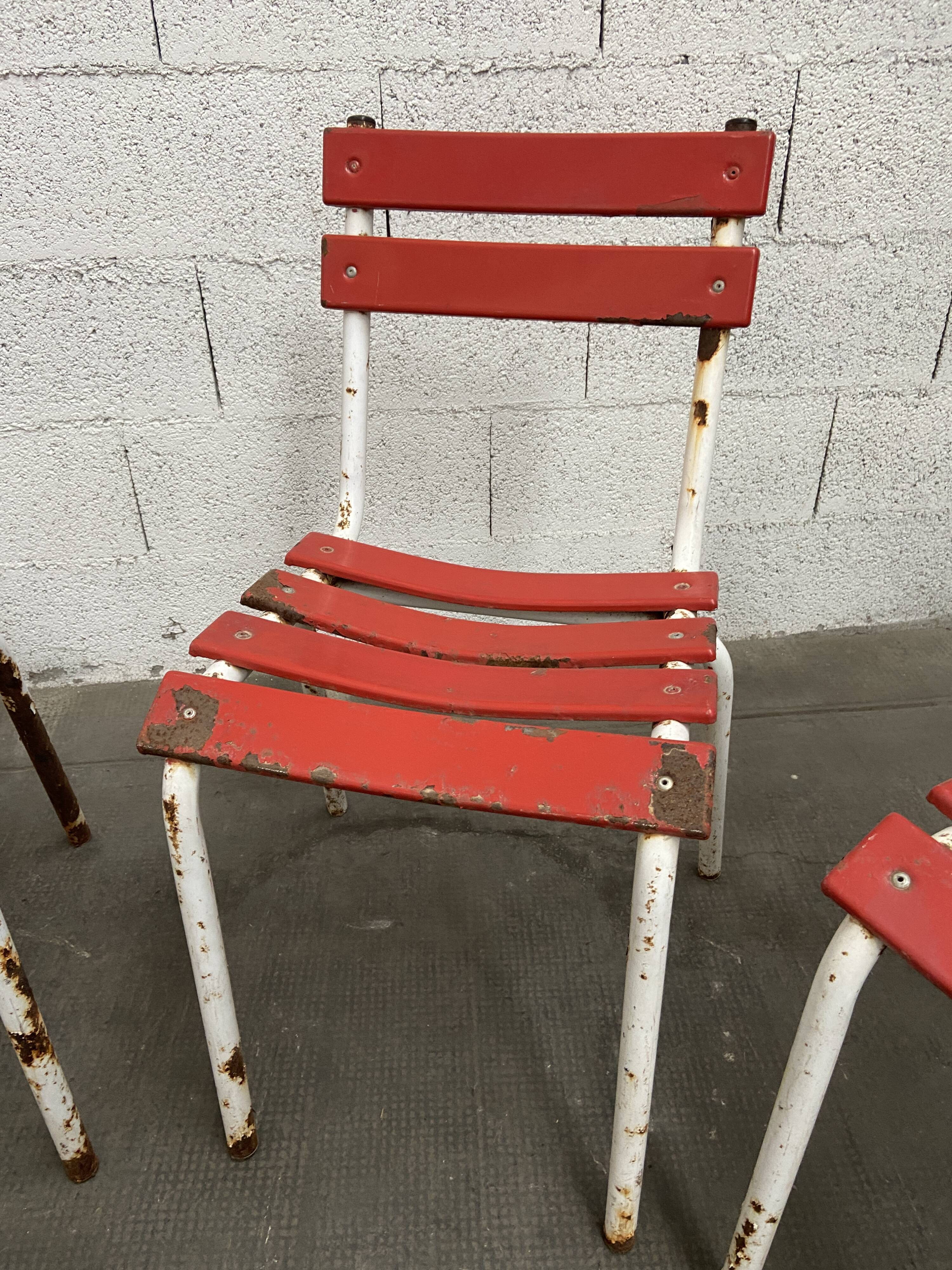 Set of 4 chairs of Café Tolix terrace French bistrot chairs 1960