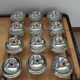 12 coupes à glace anciennes en inox