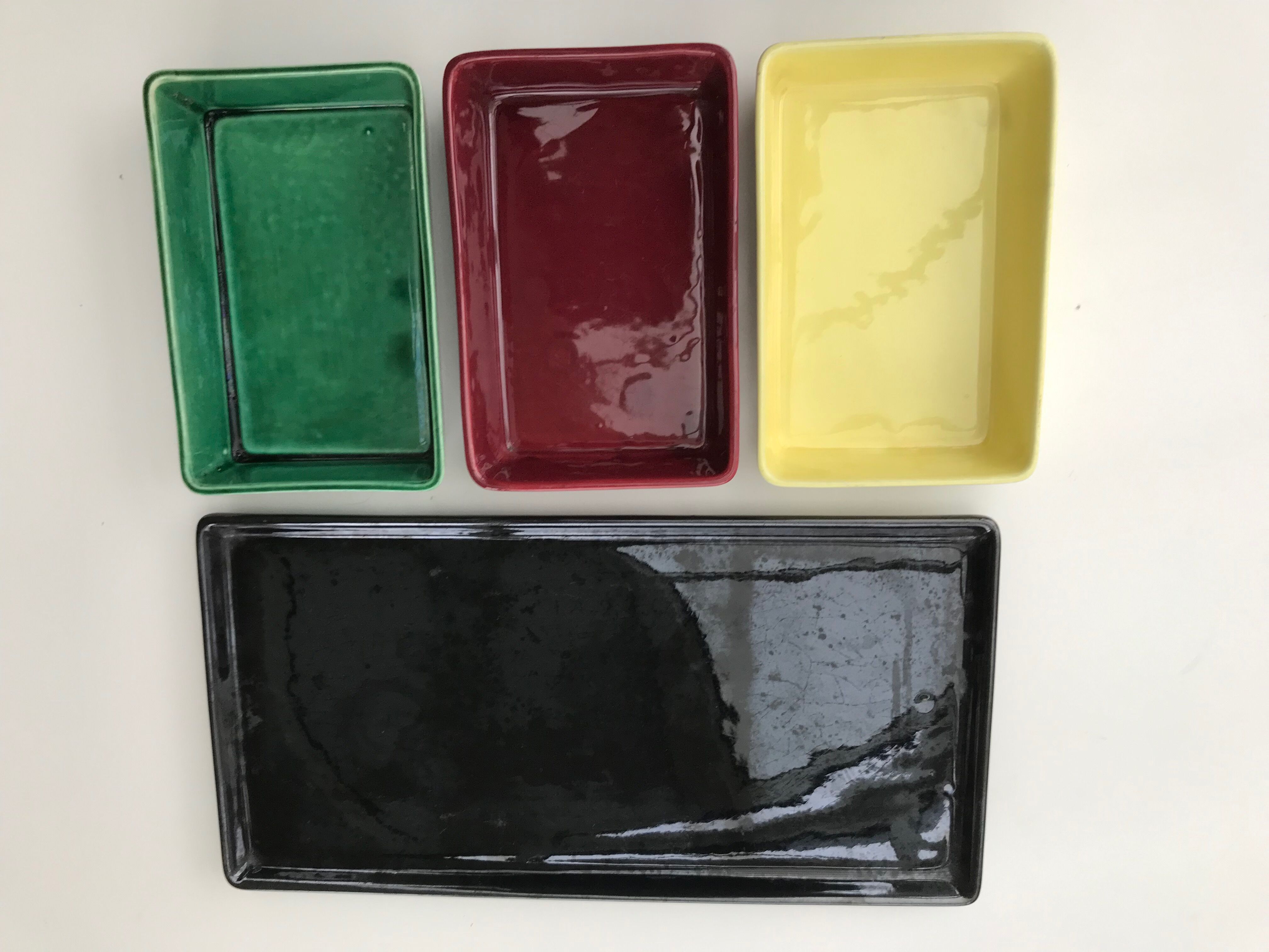 Dish with 3 dishes of colors ceramic