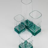 Set of 24 Luigi Bormioli Postmodern Light & Music Monet glasses, Italy, 1980s.