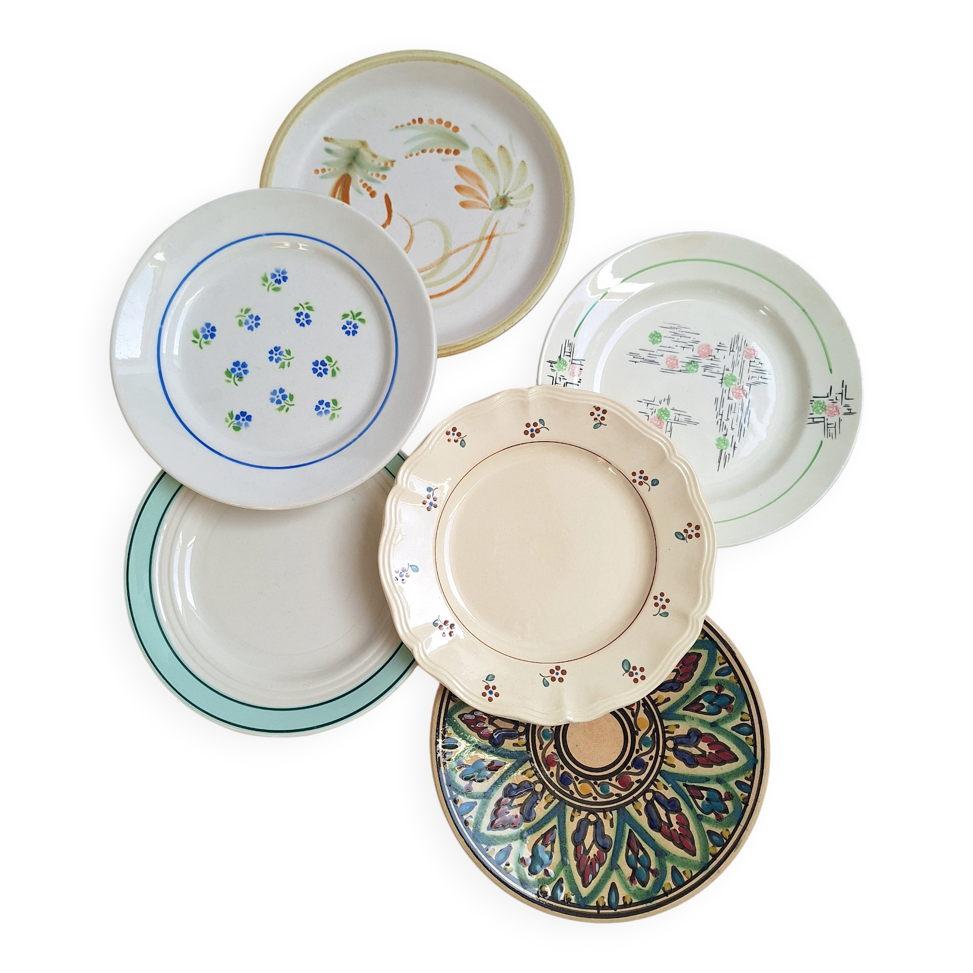 Henriot flat plates, Céranord, Sarreguemines Digoin