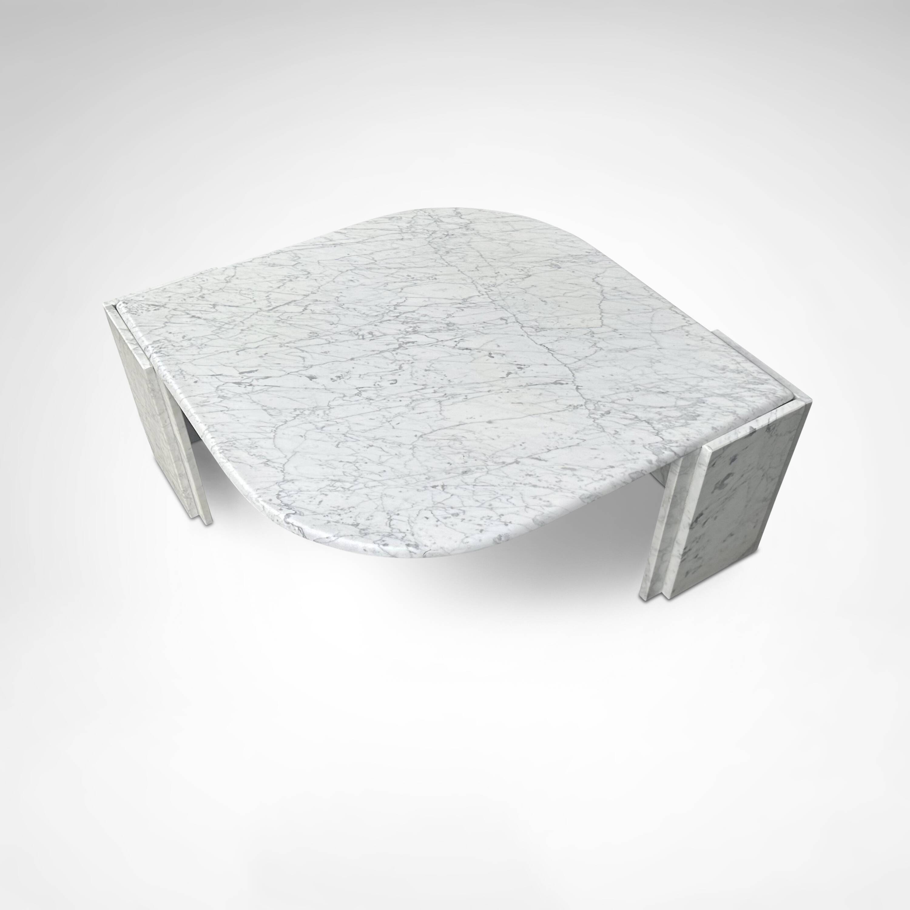 Carrara marble teardrop coffee table Germany 1980s