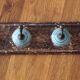 Antique hook (4 racks) wood and ceramic
