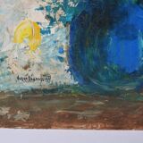 Nubar BEDROSSIAN (1926-1992) "Still life with bouquet" Oil on panel signed