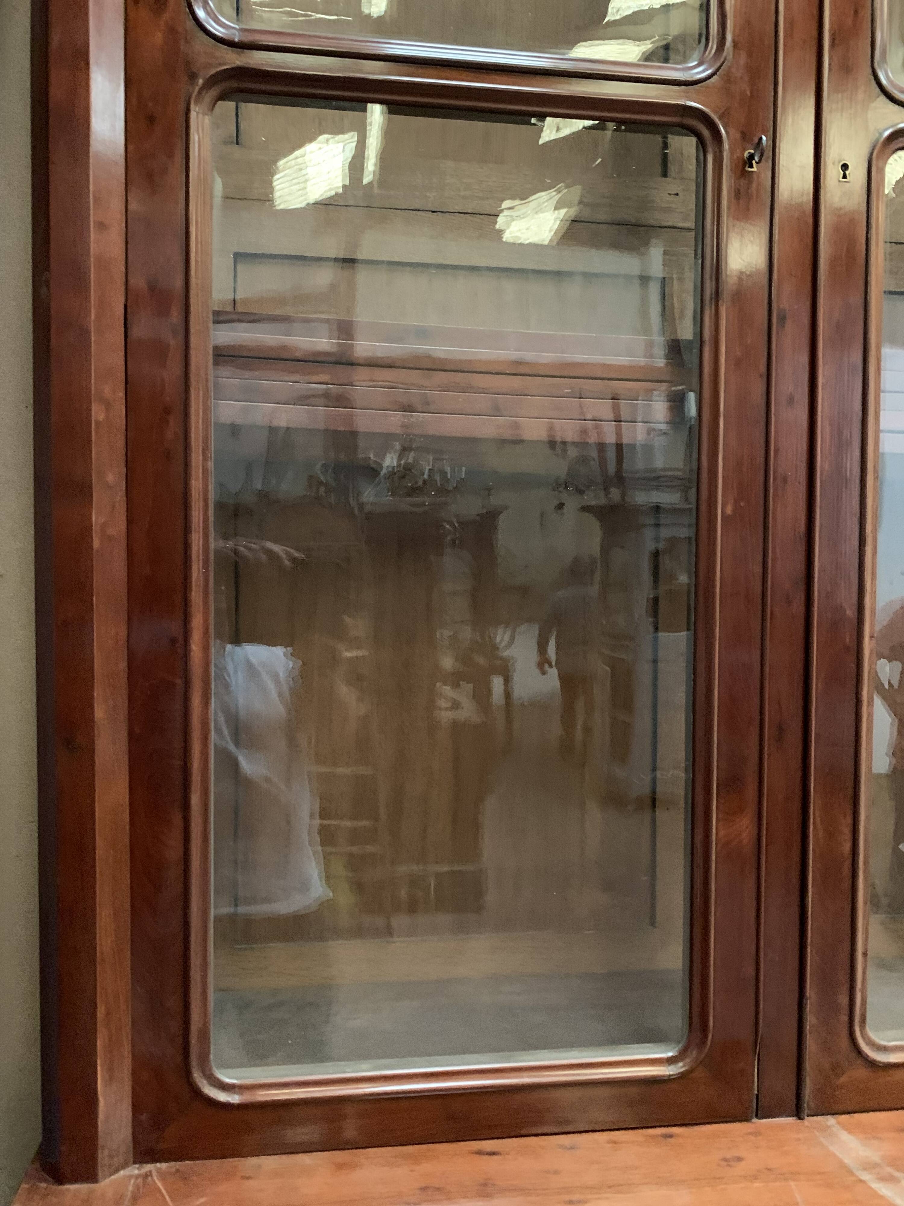Window furniture in two bodies Napoleon III Mahogany and veneer XIX century