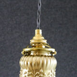 Old tulip suspension painted gold with new brass