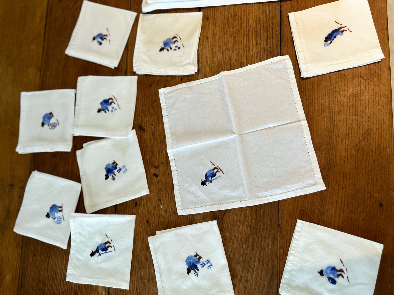 Hand-embroidered tablecloth